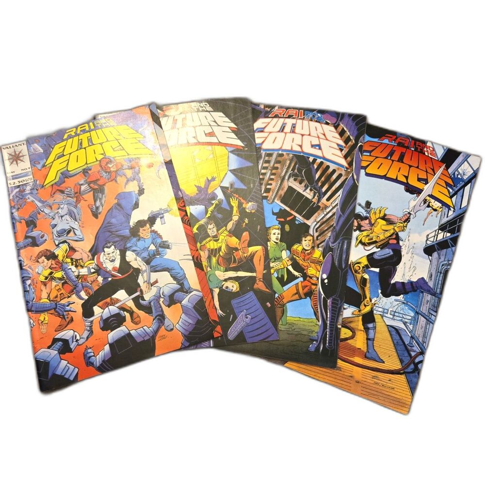 Rai and the Future Force Comic Book Lot Issues 9-12 Valiant comics (1993)